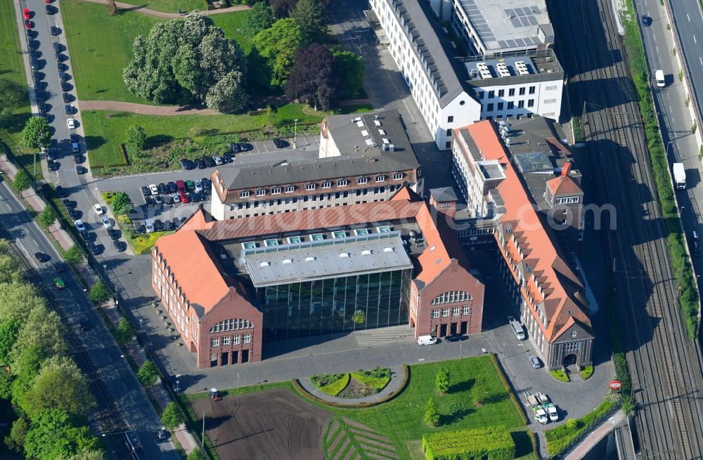 Bielefeld from the bird's eye view: Museum building ensemble Dr. Oetker Welt in Bielefeld in the state North Rhine-Westphalia, Germany