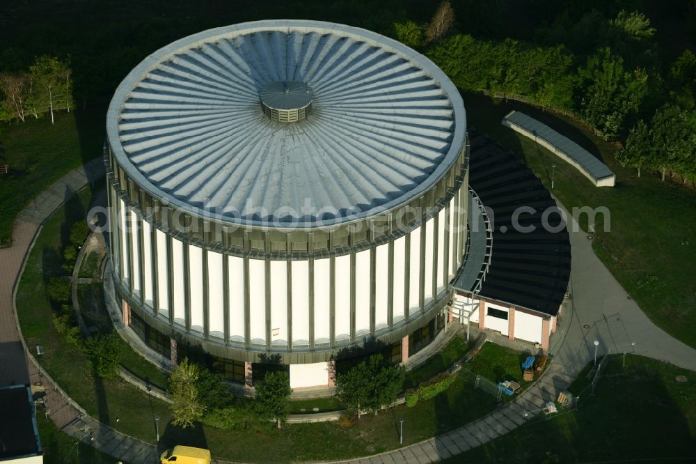 Bad Frankenhausen from the bird's eye view: Museum building ensemble Panorama Museum in Bad Frankenhausenin the state Thuringia