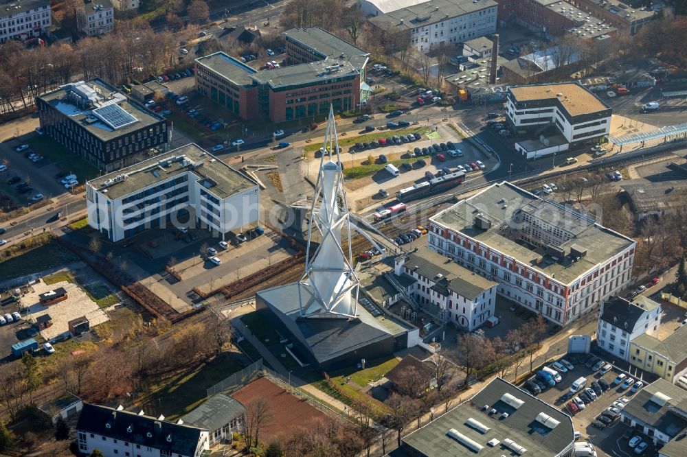 Aerial image Lüdenscheid - Museum building ensemble PHAeNOMENTA Luedenscheid on Phaenomenta-Weg in Luedenscheid in the state North Rhine-Westphalia, Germany