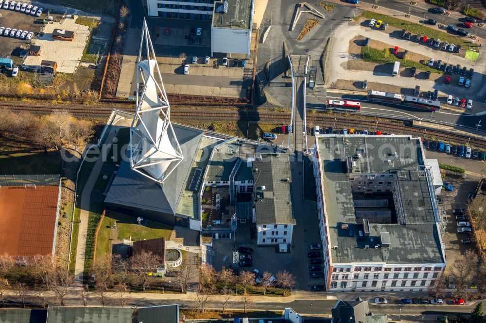 Aerial photograph Lüdenscheid - Museum building ensemble PHAeNOMENTA Luedenscheid on Phaenomenta-Weg in Luedenscheid in the state North Rhine-Westphalia, Germany