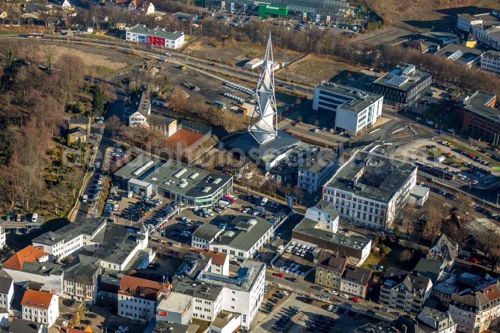 Aerial image Lüdenscheid - Museum building ensemble PHAeNOMENTA Luedenscheid on Phaenomenta-Weg in Luedenscheid in the state North Rhine-Westphalia, Germany