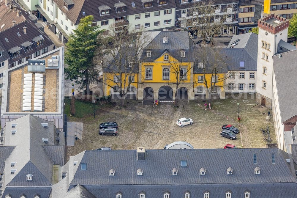 Aerial image Werden - Museum building ensemble Basilika Sankt Ludgerus in Werden at Ruhrgebiet in the state North Rhine-Westphalia, Germany