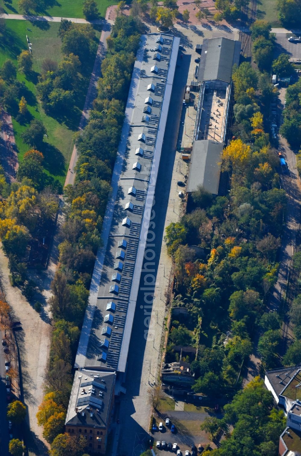 Berlin from the bird's eye view: Museum building ensemble Science centre of Spectrum in Berlin, Germany. The Science centre of Spectrum is a hand on museum of the German technology museum