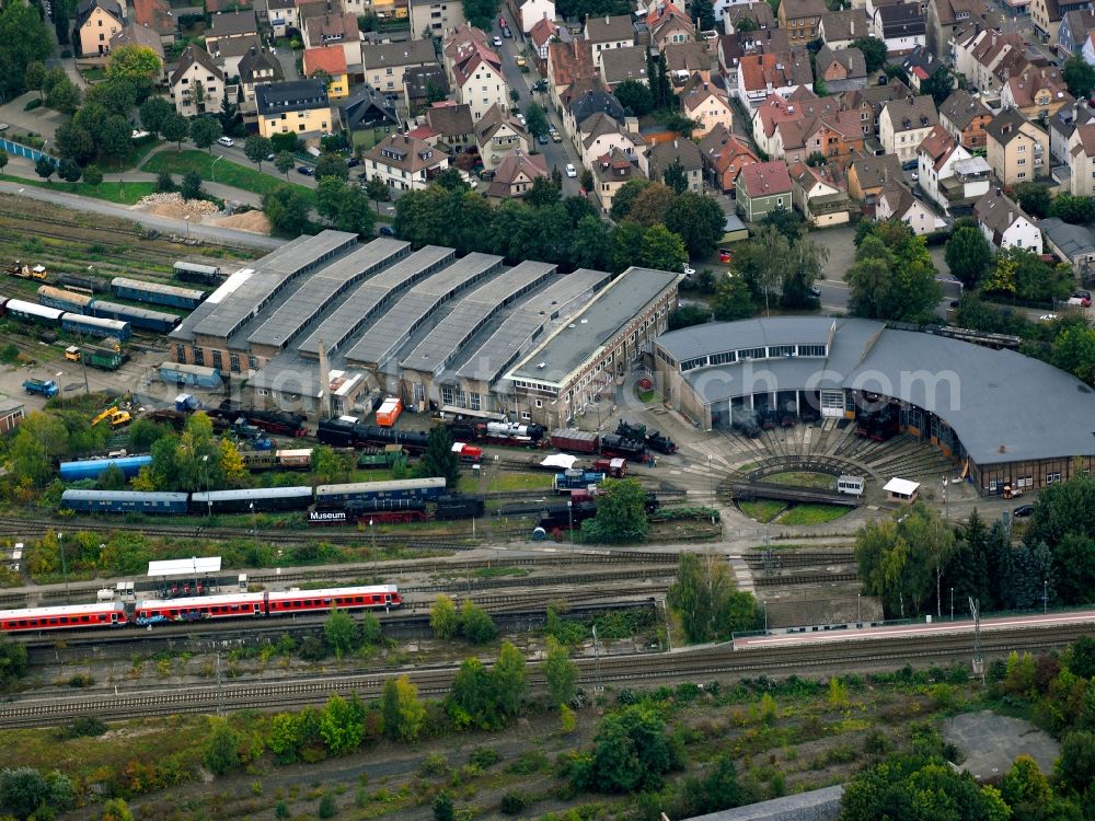 Aerial photograph Heilbronn - Museum building ensemble Sueddeutsches Eisenbahnmuseum Heilbronn in Heilbronn in the state Baden-Wurttemberg, Germany