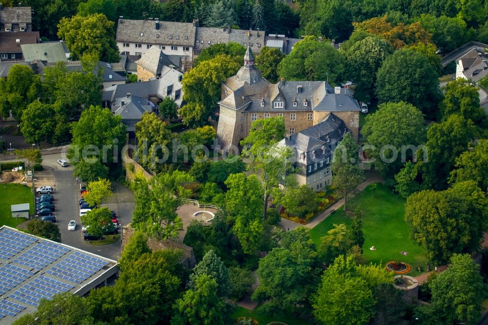 Aerial image Siegen - Museum building ensemble Siegerlandmuseum im Oberen Schloss in Siegen in the state North Rhine-Westphalia