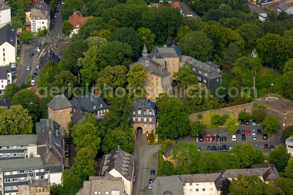 Aerial photograph Siegen - Museum building ensemble Siegerlandmuseum im Oberen Schloss in Siegen in the state North Rhine-Westphalia