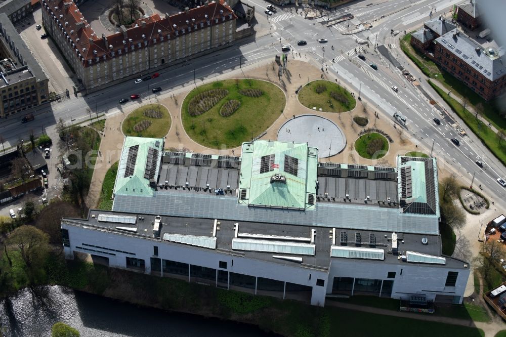 Kopenhagen from above - Museum building ensemble SMK Statens Museum for Kunst Solvgade in Copenhagen in Region Hovedstaden, Denmark