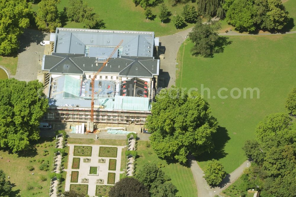 Stuttgart from above - Museum building ensemble Staatliches Museum fuer Naturkunde Rosensteinstrasse in Stuttgart in the state Baden-Wuerttemberg