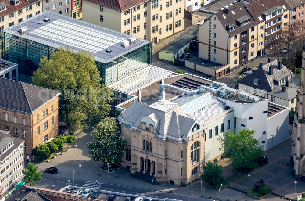 Aerial image Hagen - Museum building of Osthaus Museum for Contemporary Art on Museumsplatz in the city center of Hagen in the state of North Rhine-Westphalia