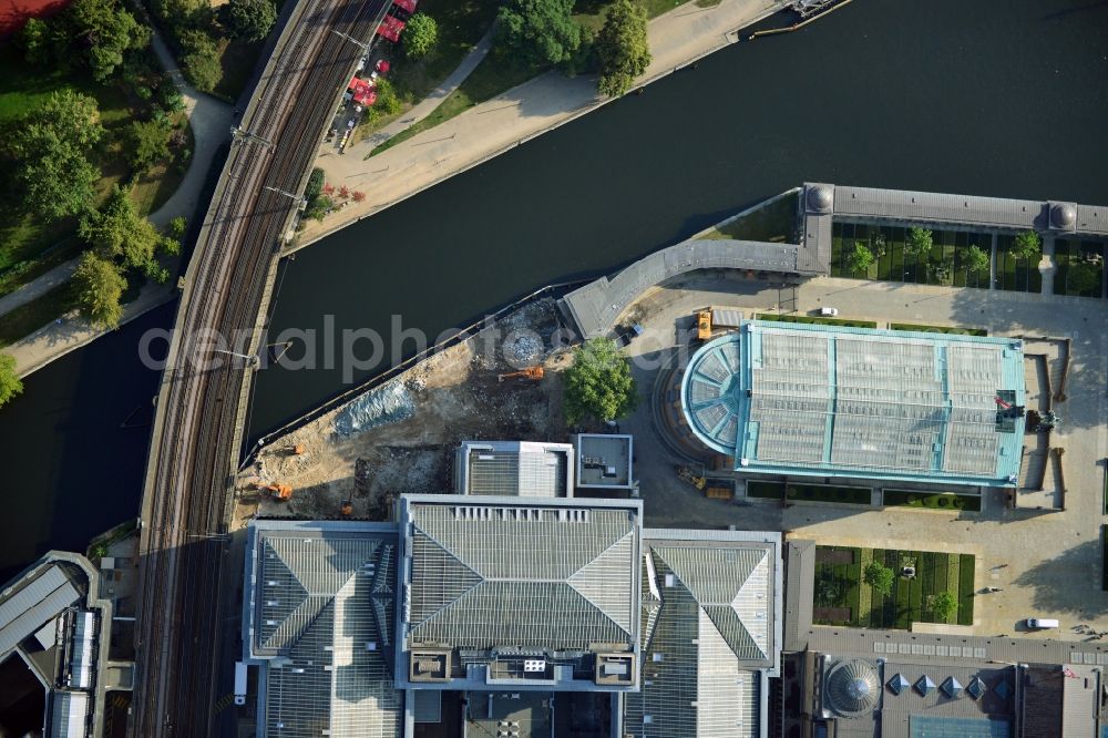 Aerial image Berlin - Museum Island with the Bode Museum, the Pergamon Museum, the Old National Gallery, the Colonnades and the New Museum. The complex is a World Heritage site by UNESCO