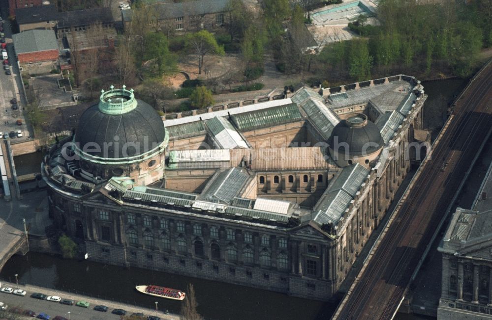 Berlin Mitte from the bird's eye view: Museum Island with the Bode Museum, the Pergamon Museum, the Old National Gallery, the Colonnades and the New Museum. The complex is a World Heritage site by UNESCO