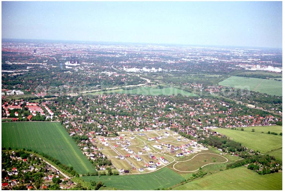 Aerial image Teltow / BRB - Bau des Musikerviertels der Deutschen Post Immobilien an der Beethovenstraße in Teltow / Brandenburg. Herr Ing. Manfreg San der Deutsche Post AG, Charles-de-Gaulle-Straße 20, 53113 Bonn,Tel. 0228-182-4202