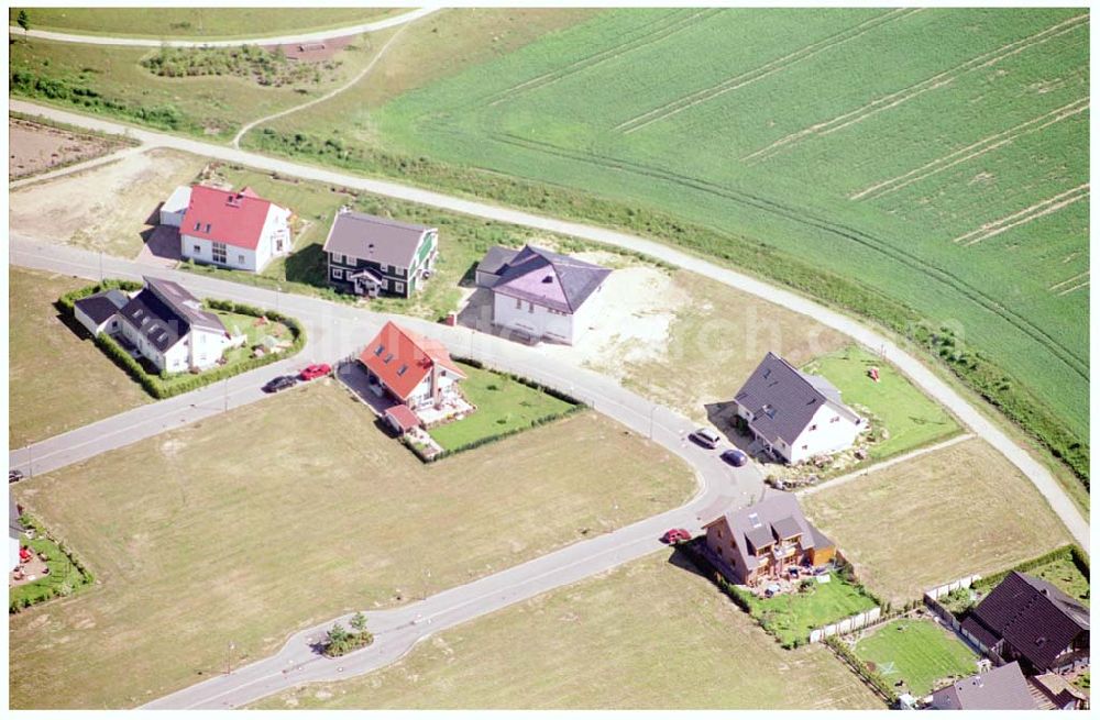 Teltow / Brandenburg from the bird's eye view: Bau des Musikerviertels der Deutschen Post Immobilien an der Beethovenstraße in Teltow / Brandenburg. Herr Dipl.-Ing. Manfred von Sanden Deutsche Post AG, Charles-de-Gaulle-Straße 20, 53113 Bonn,Tel. 0228-182-4202