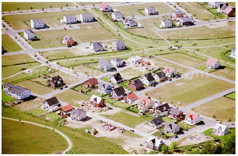 Aerial image Teltow / Brandenburg - Bau des Musikerviertels der Deutschen Post Immobilien an der Beethovenstraße in Teltow / Brandenburg. Herr Dipl.-Ing. Manfred von Sanden Deutsche Post AG, Charles-de-Gaulle-Straße 20, 53113 Bonn,Tel. 0228-182-4202