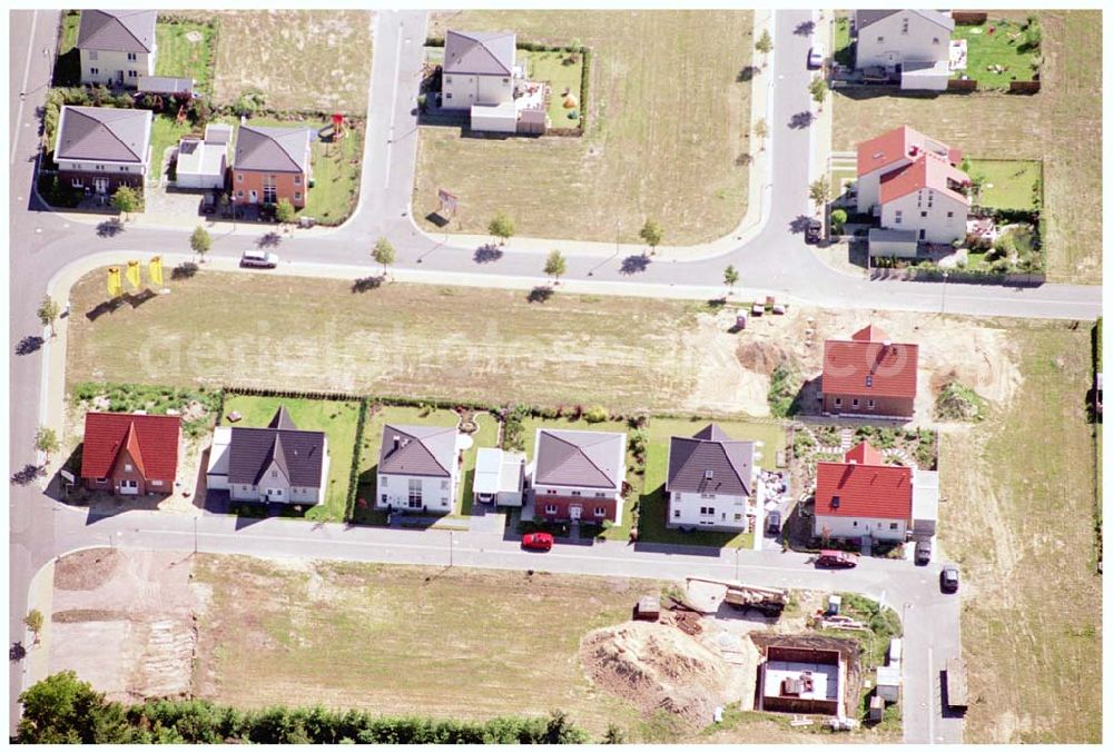 Aerial image Teltow / Brandenburg - Bau des Musikerviertels der Deutschen Post Immobilien an der Beethovenstraße in Teltow / Brandenburg. Herr Dipl.-Ing. Manfred von Sanden Deutsche Post AG, Charles-de-Gaulle-Straße 20, 53113 Bonn,Tel. 0228-182-4202