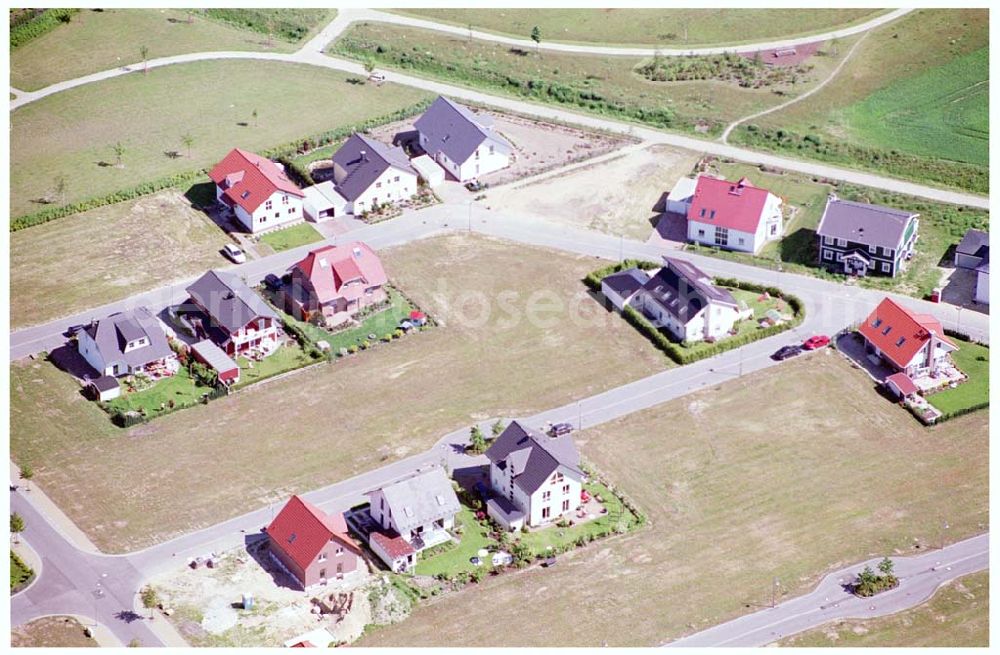 Aerial image Teltow / Brandenburg - Bau des Musikerviertels der Deutschen Post Immobilien an der Beethovenstraße in Teltow / Brandenburg. Herr Dipl.-Ing. Manfred von Sanden Deutsche Post AG, Charles-de-Gaulle-Straße 20, 53113 Bonn,Tel. 0228-182-4202