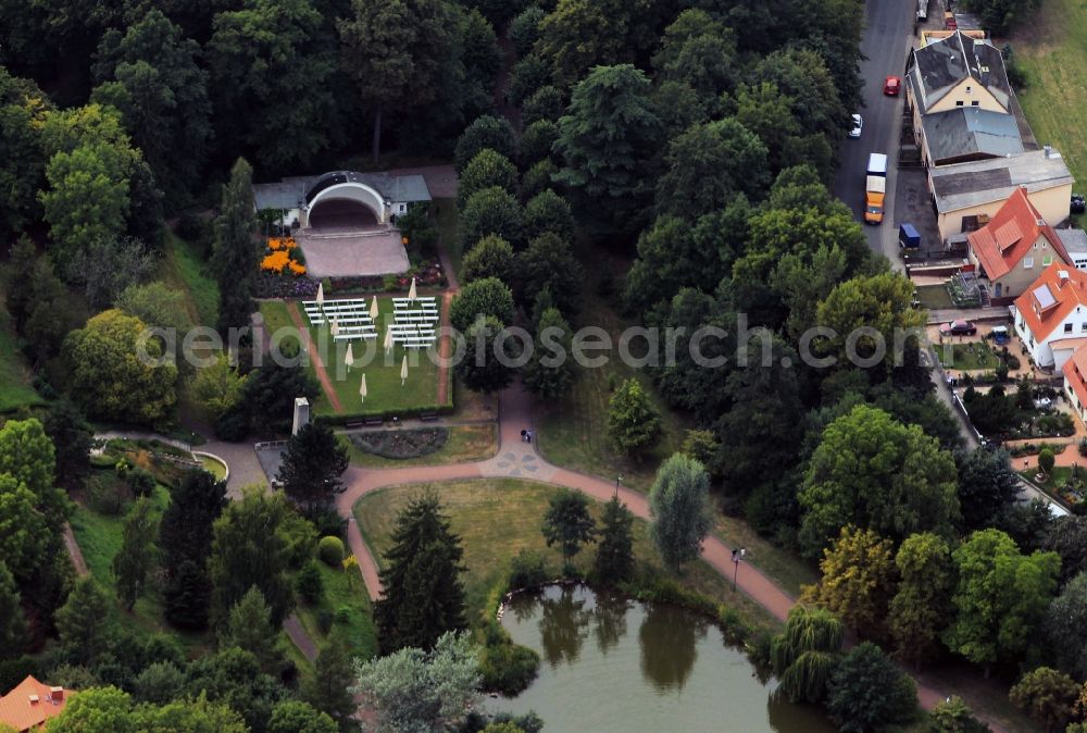 Aerial image Heilbad Heiligenstadt - Music Pavilion in the Park Heinrich Heine in Heilbad Heiligenstadt in Thuringia