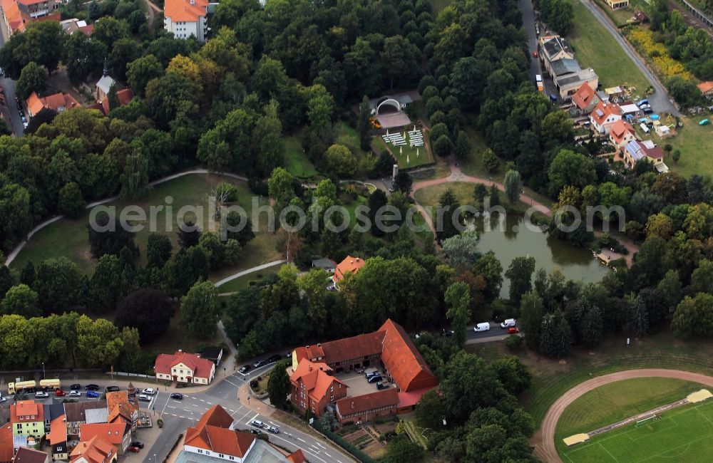 Aerial photograph Heilbad Heiligenstadt - Music Pavilion in the Park Heinrich Heine in Heilbad Heiligenstadt in Thuringia