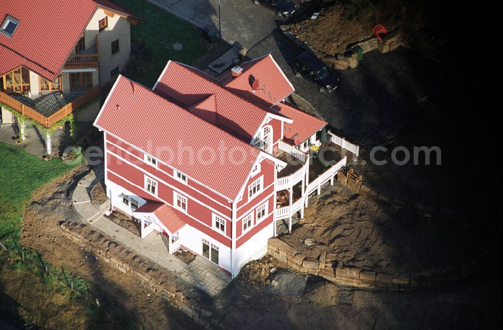 Aerial image Engelskirchen - Model house single-family house of the company Schwedenhaus on the street Sachsenweg in the district Ruenderoth in Engelskirchen in the state North Rhine-Westphalia, Germany