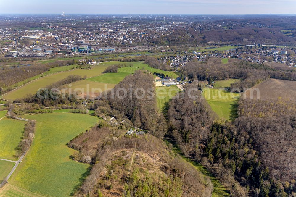 Witten from the bird's eye view: Muttental valley in the Southwest of Witten in the state of North Rhine-Westphalia