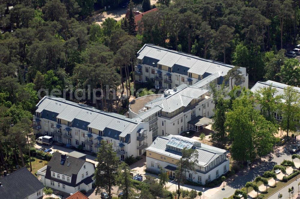 Aerial image BAABE - Blick auf die Mutter und Kind- Klinik der AWO Sano gGmbH an der Strandstrasse 20 in 18586 Ostseebad Baabe.