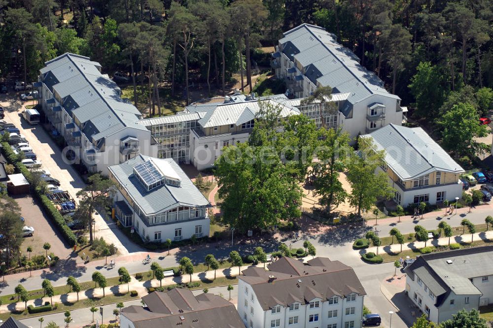 BAABE from above - Blick auf die Mutter und Kind- Klinik der AWO Sano gGmbH an der Strandstrasse 20 in 18586 Ostseebad Baabe.