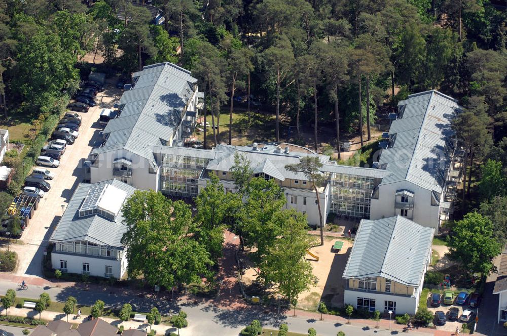 Aerial image BAABE - Blick auf die Mutter und Kind- Klinik der AWO Sano gGmbH an der Strandstrasse 20 in 18586 Ostseebad Baabe.