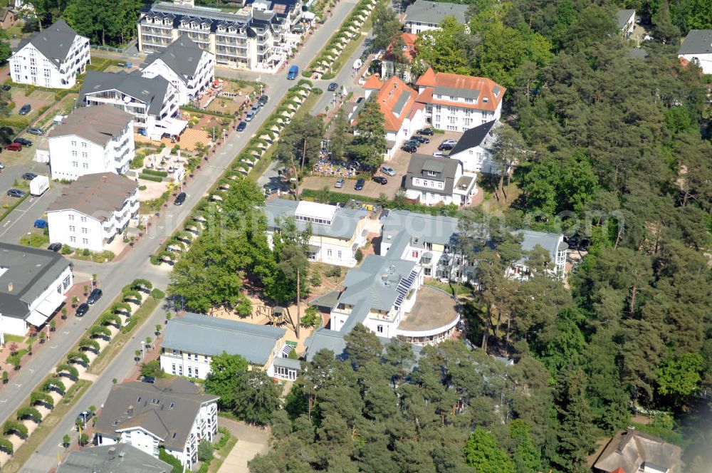 Aerial photograph BAABE - Blick auf die Mutter und Kind- Klinik der AWO Sano gGmbH an der Strandstrasse 20 in 18586 Ostseebad Baabe.