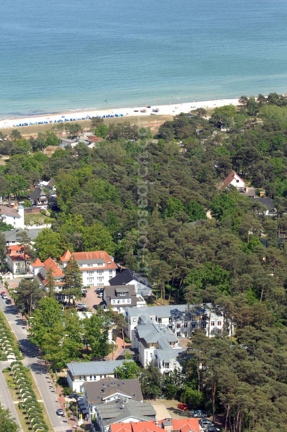 Aerial photograph BAABE - Blick auf die Mutter und Kind- Klinik der AWO Sano gGmbH an der Strandstrasse 20 in 18586 Ostseebad Baabe.