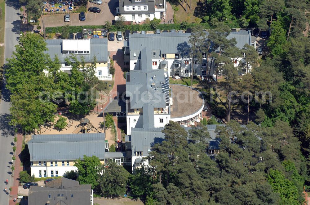 Aerial image BAABE - Blick auf die Mutter und Kind- Klinik der AWO Sano gGmbH an der Strandstrasse 20 in 18586 Ostseebad Baabe.