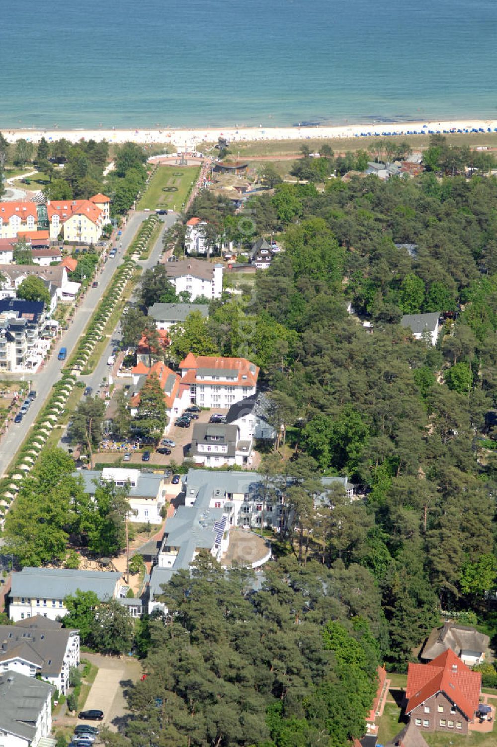 Aerial photograph BAABE - Blick auf die Mutter und Kind- Klinik der AWO Sano gGmbH an der Strandstrasse 20 in 18586 Ostseebad Baabe.