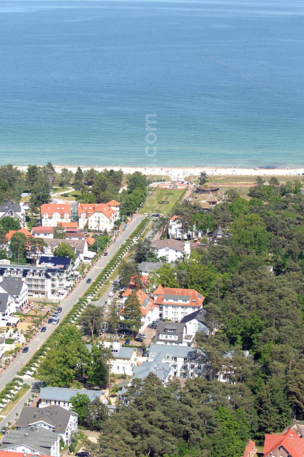 Aerial image BAABE - Blick auf die Mutter und Kind- Klinik der AWO Sano gGmbH an der Strandstrasse 20 in 18586 Ostseebad Baabe.