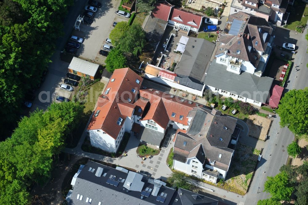 Kühlungsborn from the bird's eye view: Mother-child nursing center of the AWO Sano gGmbH at the beach of the Baltic Sea in Kühlungsborn in Mecklenburg-Western Pomerania