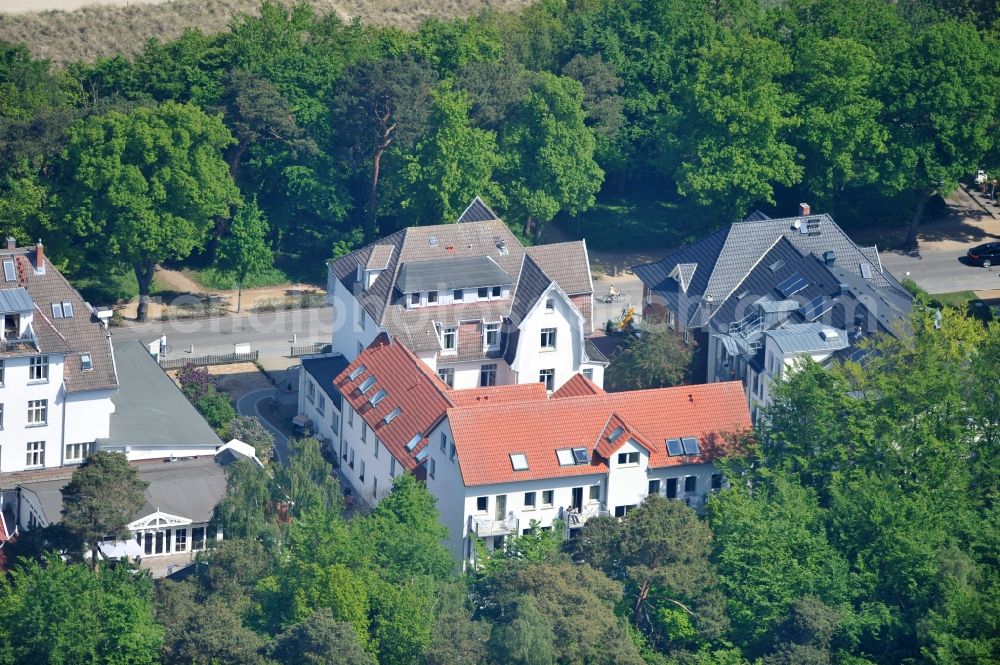 Aerial image Kühlungsborn - Mother-child nursing center of the AWO Sano gGmbH at the beach of the Baltic Sea in Kühlungsborn in Mecklenburg-Western Pomerania