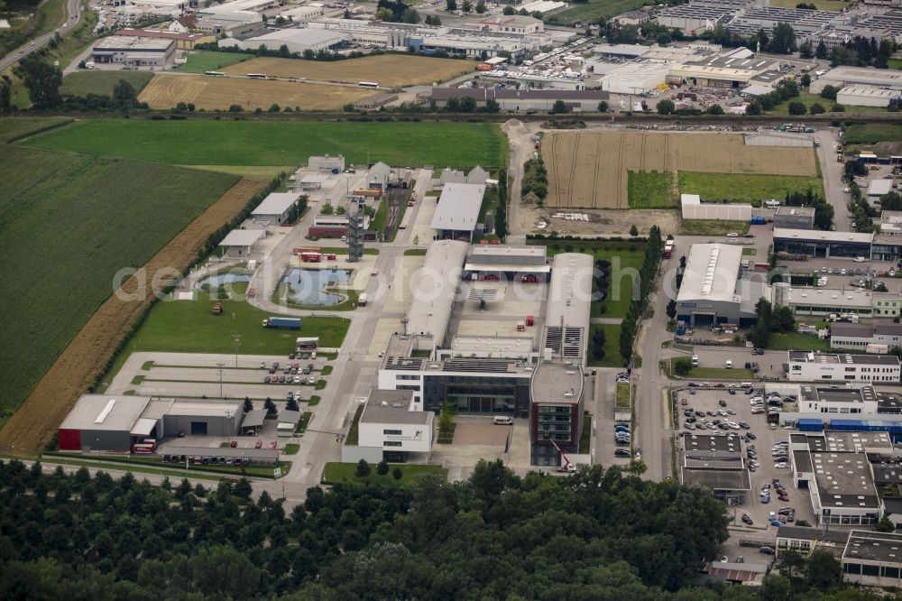 Aerial image Tulln an der Donau - Grounds of the fire depot on Langenlebarner Strasse in Tulln an der Donau in Lower Austria, Austria