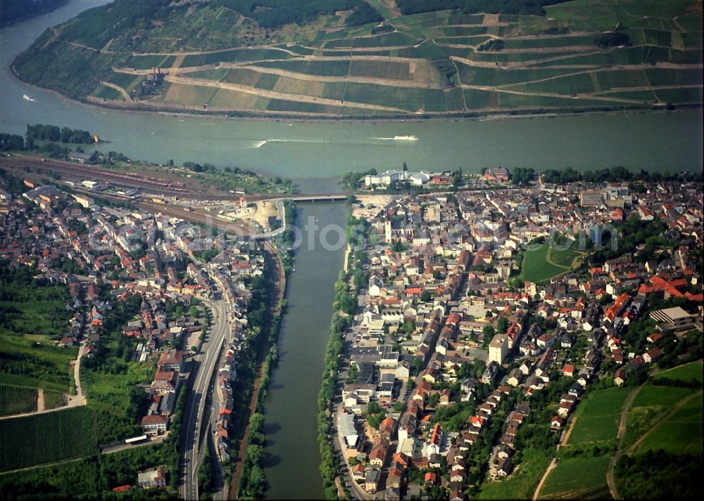 Aerial photograph Bingen am Rhein - Bingen on the banks of the Rhine in the State of Rhineland-Palatinate