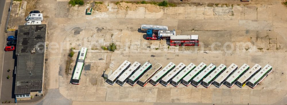 Haltern am See from the bird's eye view: Depot of the Municipal Transport Company on Annabergstrasse in Haltern am See in the state North Rhine-Westphalia, Germany