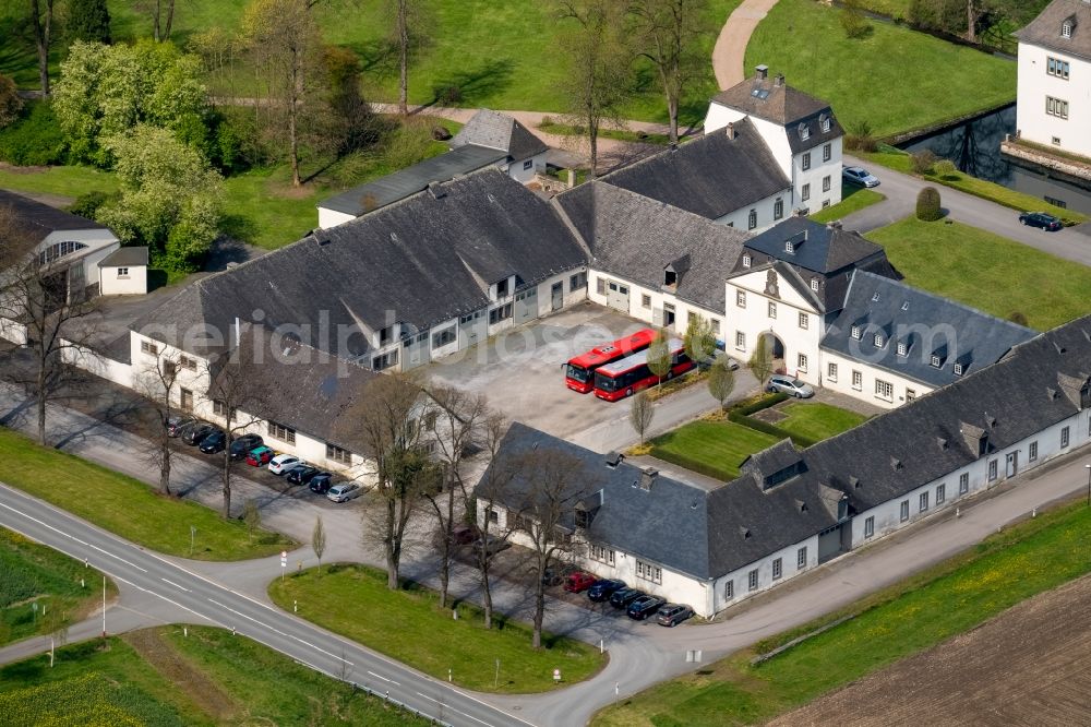 Aerial photograph Meschede - Depot of the Municipal Transport Company BRS Busverkehr Ruhr-Sieg GmbH Laer in the district Enste in Meschede in the state North Rhine-Westphalia