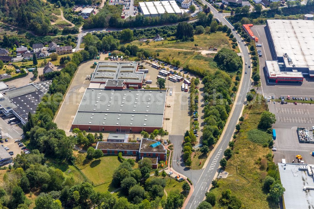 Ennepetal from the bird's eye view: Depot of the Municipal Transport Company Verkehrsgesellschaft Ennepe-Ruhr mbH on Wuppermannshof in Ennepetal in the state North Rhine-Westphalia, Germany