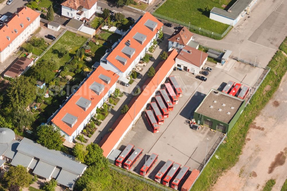 Aerial photograph Landau in der Pfalz - Depot of the Municipal Transport Company VRN in Landau in der Pfalz in the state Rhineland-Palatinate, Germany