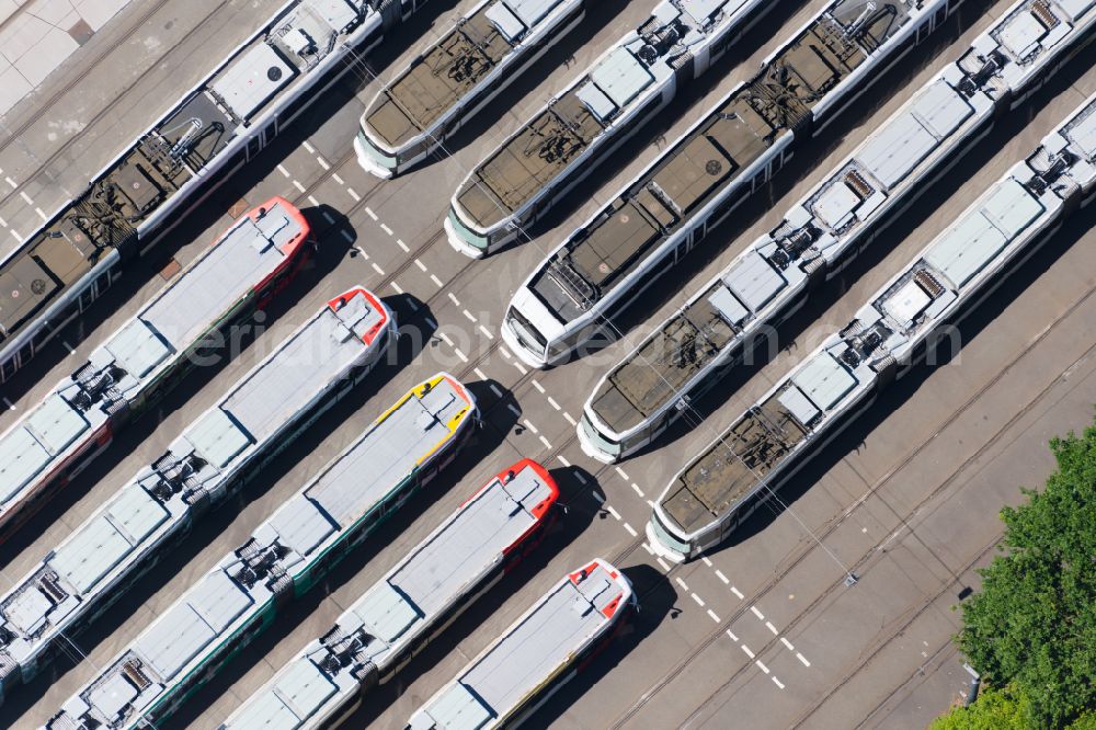 Aerial photograph Bremen - Tram depot of the Municipal Transport Company Bremer Strassenbahn AG in Bremen, Germany