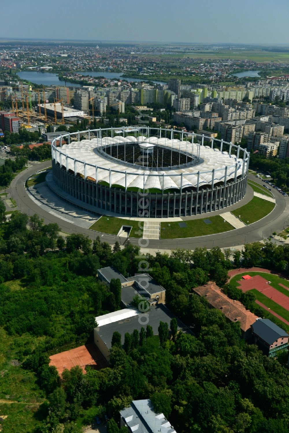 Aerial photograph Bukarest - National Arena - Stadium in Bucharest in Romania