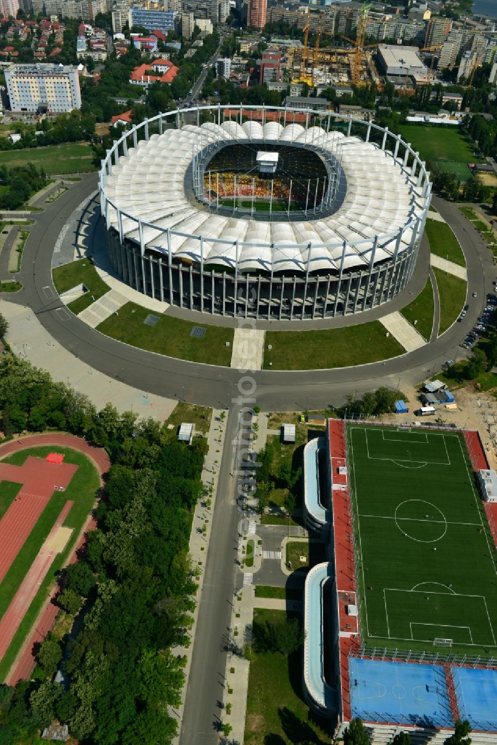 Aerial image Bukarest - National Arena - Stadium in Bucharest in Romania