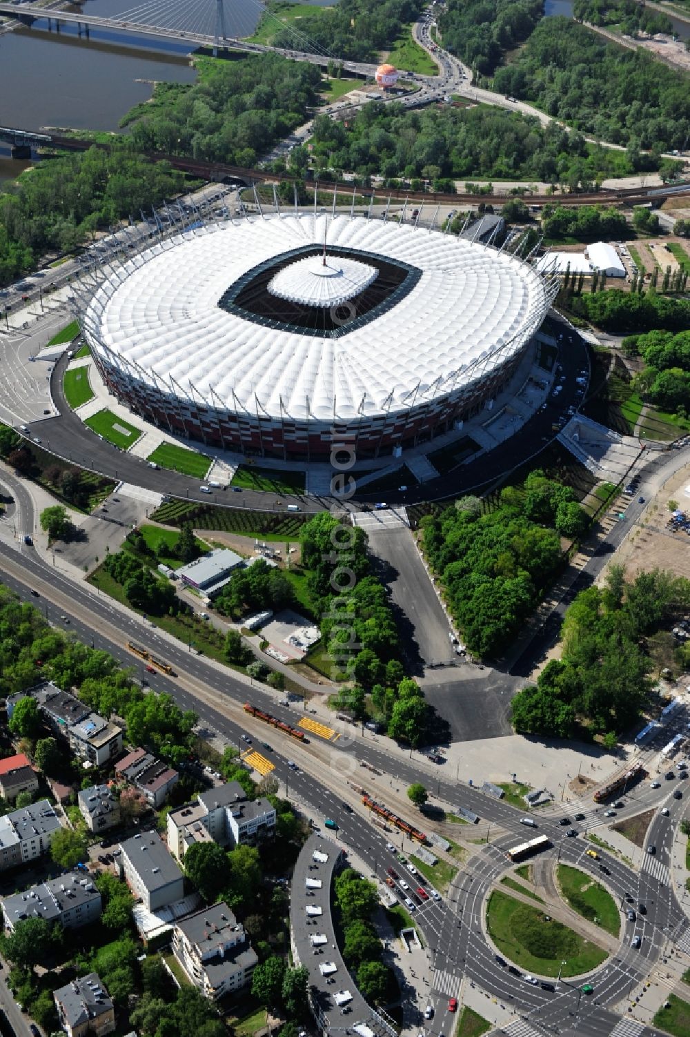 Aerial photograph Warschau - The new built stadium National Stadium in Warsaw bevore opening EM 2012 in Poland