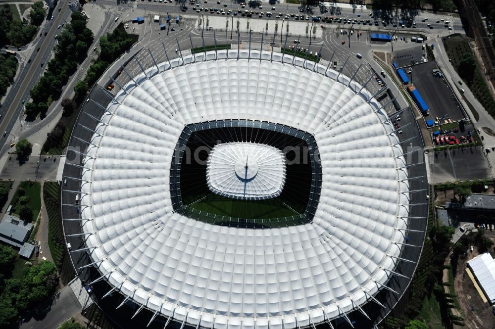 Aerial photograph Warschau - The new built stadium National Stadium in Warsaw bevore opening EM 2012 in Poland