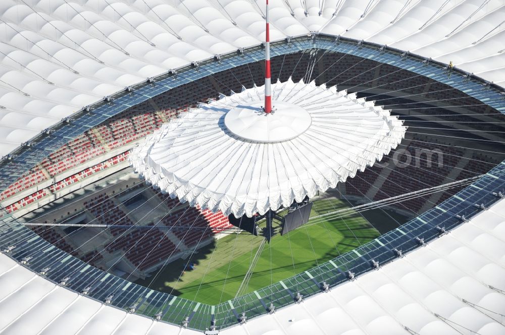 Warschau from above - The new built stadium National Stadium in Warsaw bevore opening EM 2012 in Poland