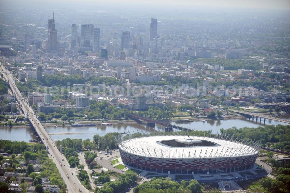 Aerial photograph Warschau - The new built stadium National Stadium in Warsaw bevore opening EM 2012 in Poland