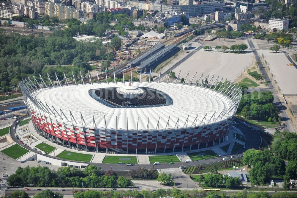 Aerial photograph Warschau - The new built stadium National Stadium in Warsaw bevore opening EM 2012 in Poland