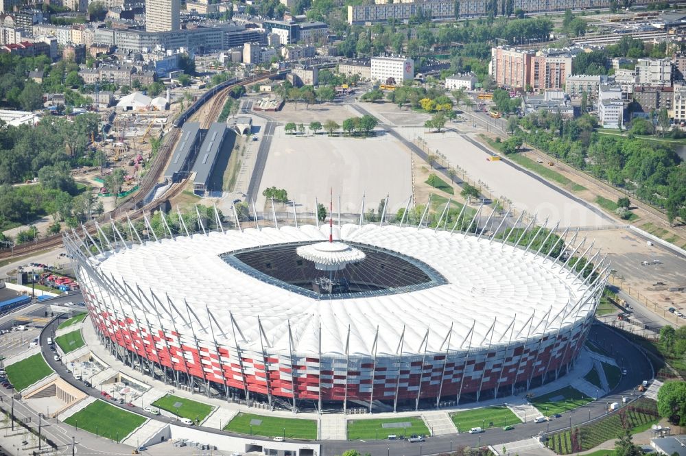 Aerial photograph Warschau - The new built stadium National Stadium in Warsaw bevore opening EM 2012 in Poland