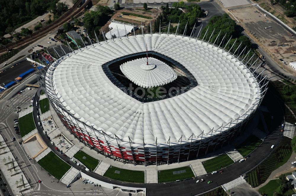 Aerial photograph Warschau - The new built stadium National Stadium in Warsaw bevore opening EM 2012 in Poland